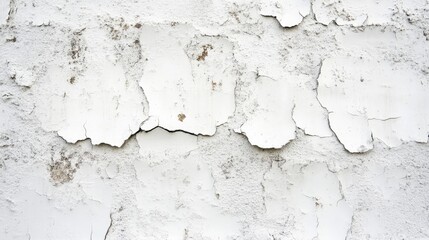 Obraz premium Weathered White Plaster Wall with Peeling Paint