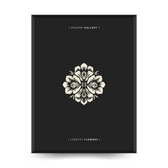 Abstract linocut floral posters template. Modern trendy minimal style. Black and white colors. Botanical blockprint. Hand drawn design for wallpaper, wall decor, print, postcard, cover, template.