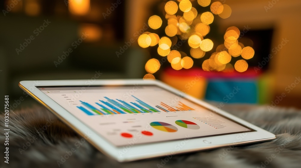 Aufkleber modern tablet displaying business data insights