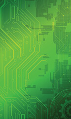 Abstract circuit board green gradient technology wallpaper