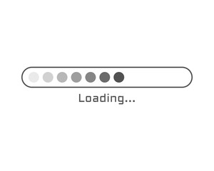 Collection Loading bar status icon. Vector illustration. Set of vector loaded icons. Download progress. Donload or Upload.