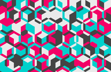Abstract geometric design featuring seamless shapes and mosaic texture. Ideal for backgrounds, posters, and trendy textile prints with a modern flair.