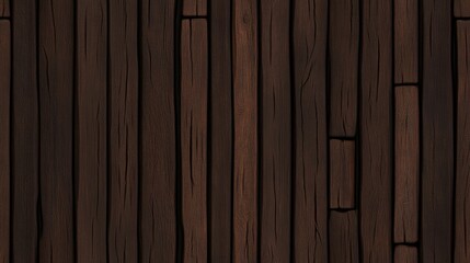 Seamless pattern of brown wood planks with visible grain, knots, and cracks, arranged vertically.