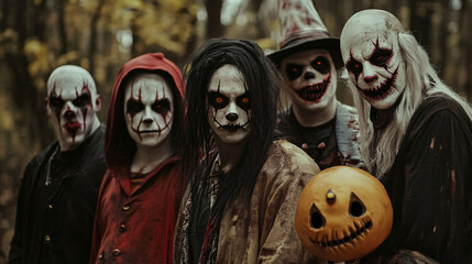A group costume idea where friends dress up as famous horror movie villains.