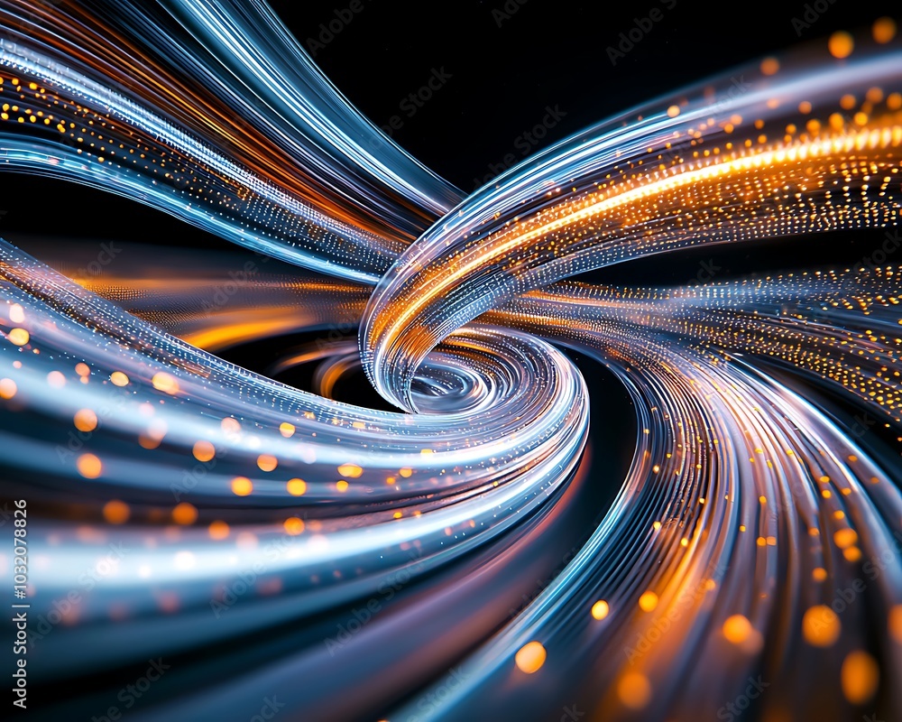 Poster this stunning abstract image showcases a dynamic flow of light and color, creating an energetic and 