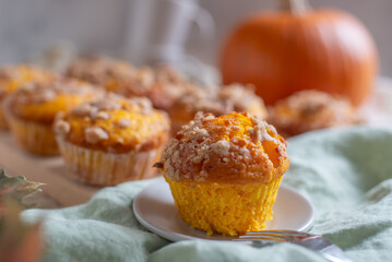 Home made Autumn Pumpkin Muffin Ready to Eat