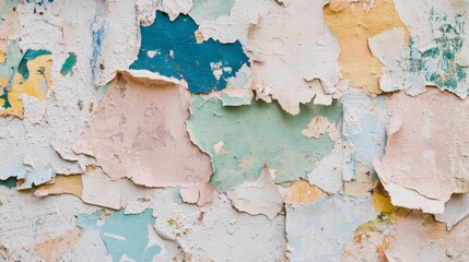 Obraz premium Weathered Painted Wall Texture with Peeling Paint