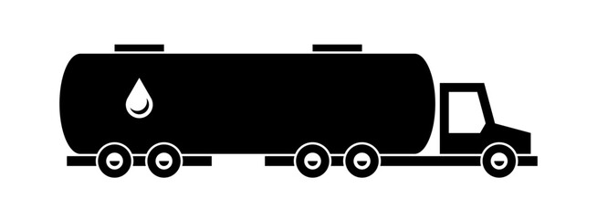 Tanker truck icon. Monochrome style. isolated on white background