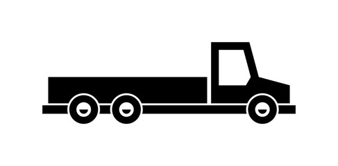 Truck icon. Monochrome style. isolated on white background