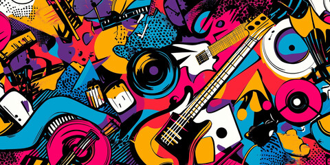 Musical Instruments Pop Art