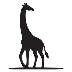 Simple Giraffe Silhouette Vector on white background