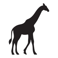 Simple Giraffe Silhouette Vector on white background