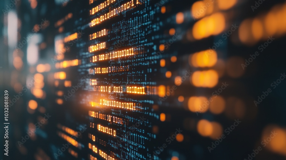 Poster binary code abstract background