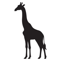 Simple Giraffe Silhouette Vector on white background