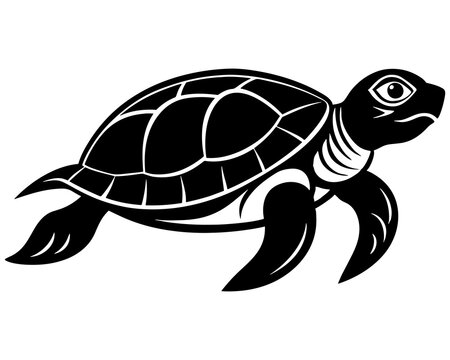 recommend clip art: Black silhouette of turtle
