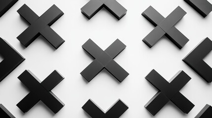 Obraz premium Minimalist X Marks, a series of uniform X shapes, emphasizing simplicity and modern design, creating a striking visual impact