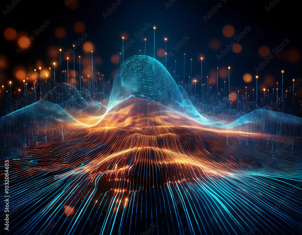 Poster abstract data background with artificial intelligence