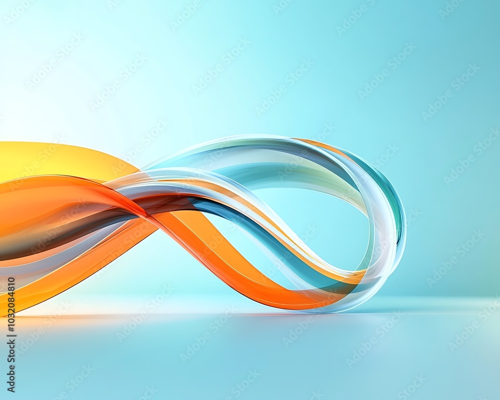 Poster vibrant abstract image featuring colorful waves in motion, showcasing fluid curves and light. perfec