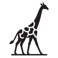 Simple Giraffe Silhouette Vector on white background