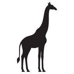 Simple Giraffe Silhouette Vector on white background
