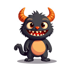 whimsical monster  cute halloween characters isolated PNG with no background in cartoon style