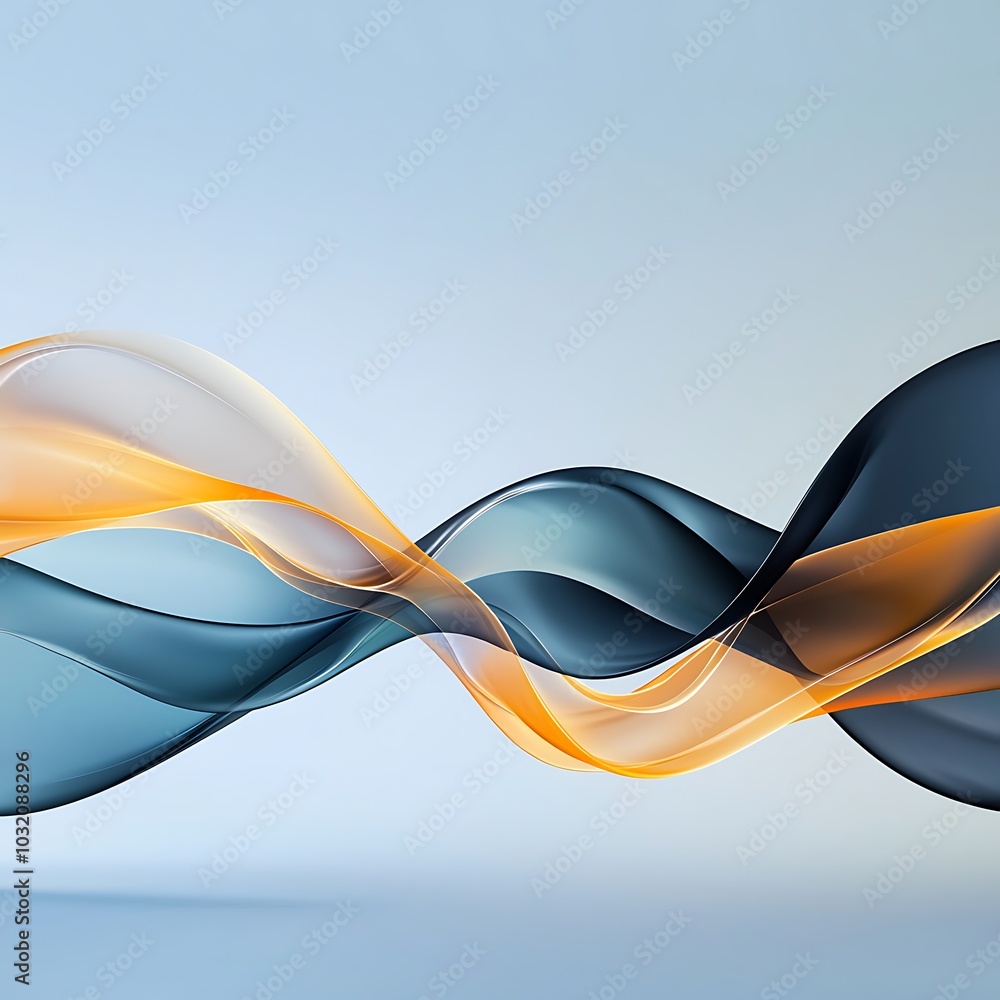 Aufkleber vibrant abstract wave patterns blending blue and orange create a dynamic visual appeal. perfect for 