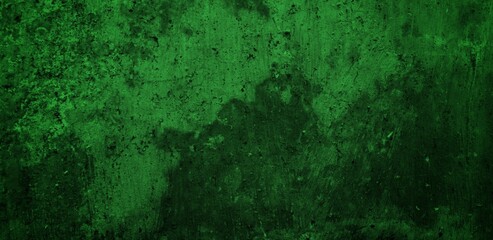 long cracked wall background in green color, Abstract background texture concrete or plaster hand made wall