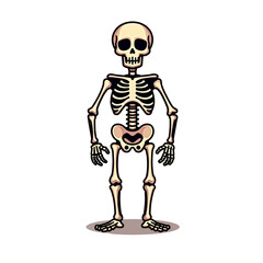 skeleton. cute halloween characters isolated PNG with no background in cartoon style