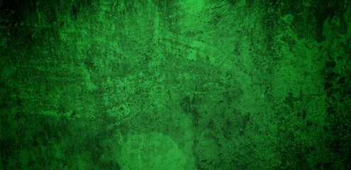 Obraz premium long cracked wall background in green color, Abstract background texture concrete or plaster hand made wall