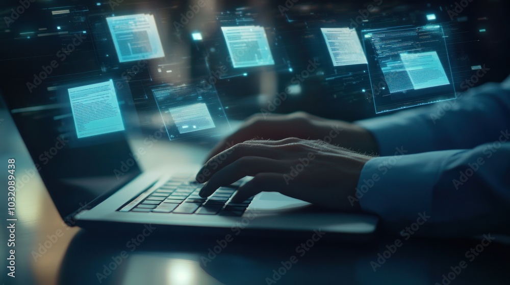 Poster coding on a laptop