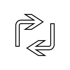 refresh icon with arrow symbol. line vector isolated on white background. trendy and modern design
