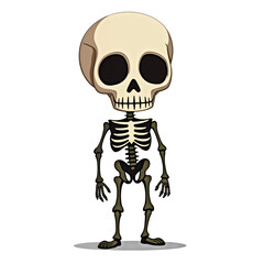 skeleton. cute halloween characters isolated PNG with no background in cartoon style
