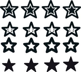 Star icon set vector on a white background stock illustration 