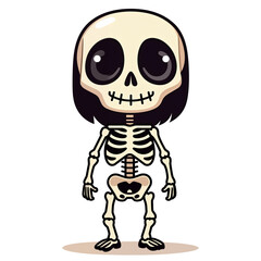 skeleton. cute halloween characters isolated PNG with no background in cartoon style