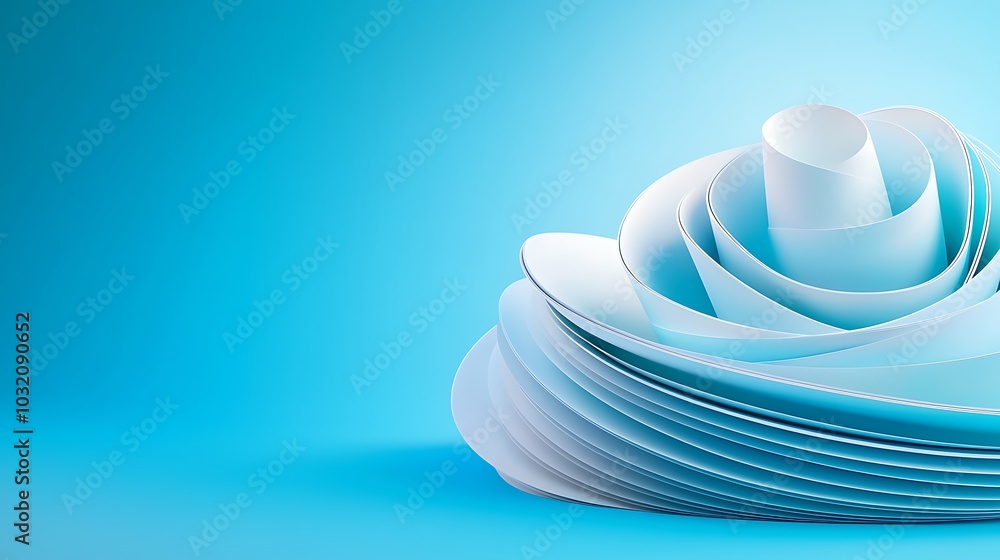 Aufkleber elegant abstract paper forms in a soothing blue gradient create a modern and artistic visual. ideal 