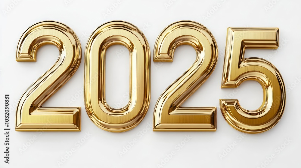 Poster Golden Numbers Announcing the Arrival of the Year 2025 Generative AI