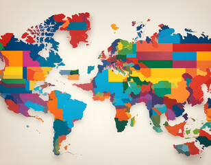 Obraz premium colorful Maps of different countries with cool isolated pop art style background