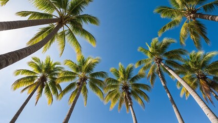palmeras en verano en una playa de m&eacute;xico