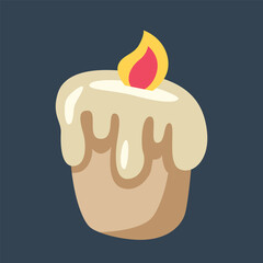 cute candle in flat vector design