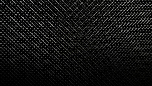 Rubber mat close-up. Futuristic black background with decorative honeycombs. Copy space.