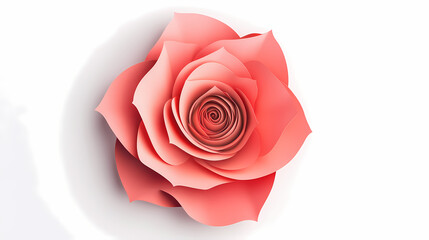 Rose flower logo 3d vector papercut