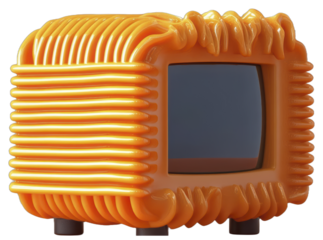 A retro television with a textured abstract design