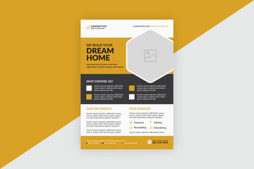 Construction Flyer Template, Construction Brochure Cover Design
