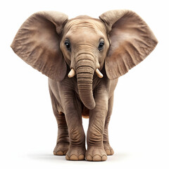 Fototapeta premium A cute elephant isolated in a studio setting,