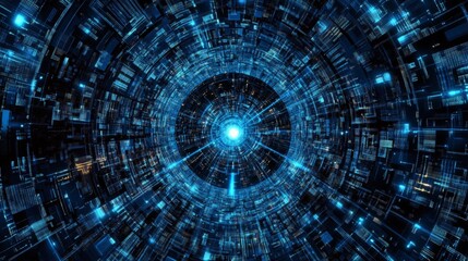 Futuristic Wormhole Tunnel of Technological Wonders