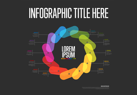 Whole year multipurpose dark infographic template with all twelve months elements