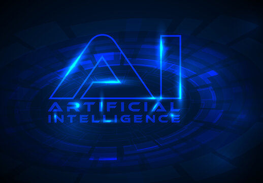 Ai artificial intelligence concept illustration social media banner header template