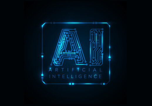 Ai artificial intelligence concept illustration social media banner header template