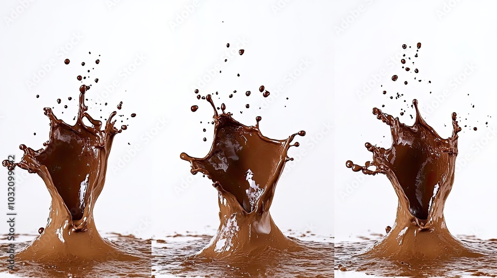 Aufkleber vibrant chocolate splashes create artistic display generative ai