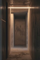 A modern room with a ceiling light providing gentle illumination, suitable for various uses including interior design, architecture, and more